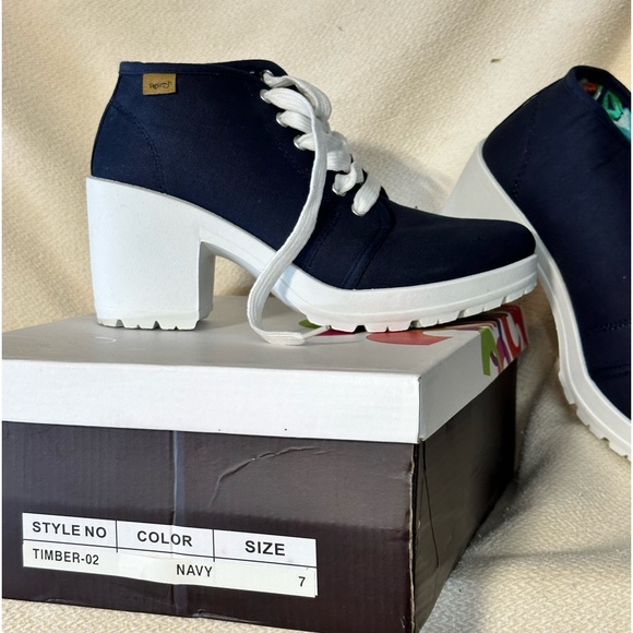 Refresh women’s chunky heal shows sz 7 nwt Navy - Picture 2 of 7
